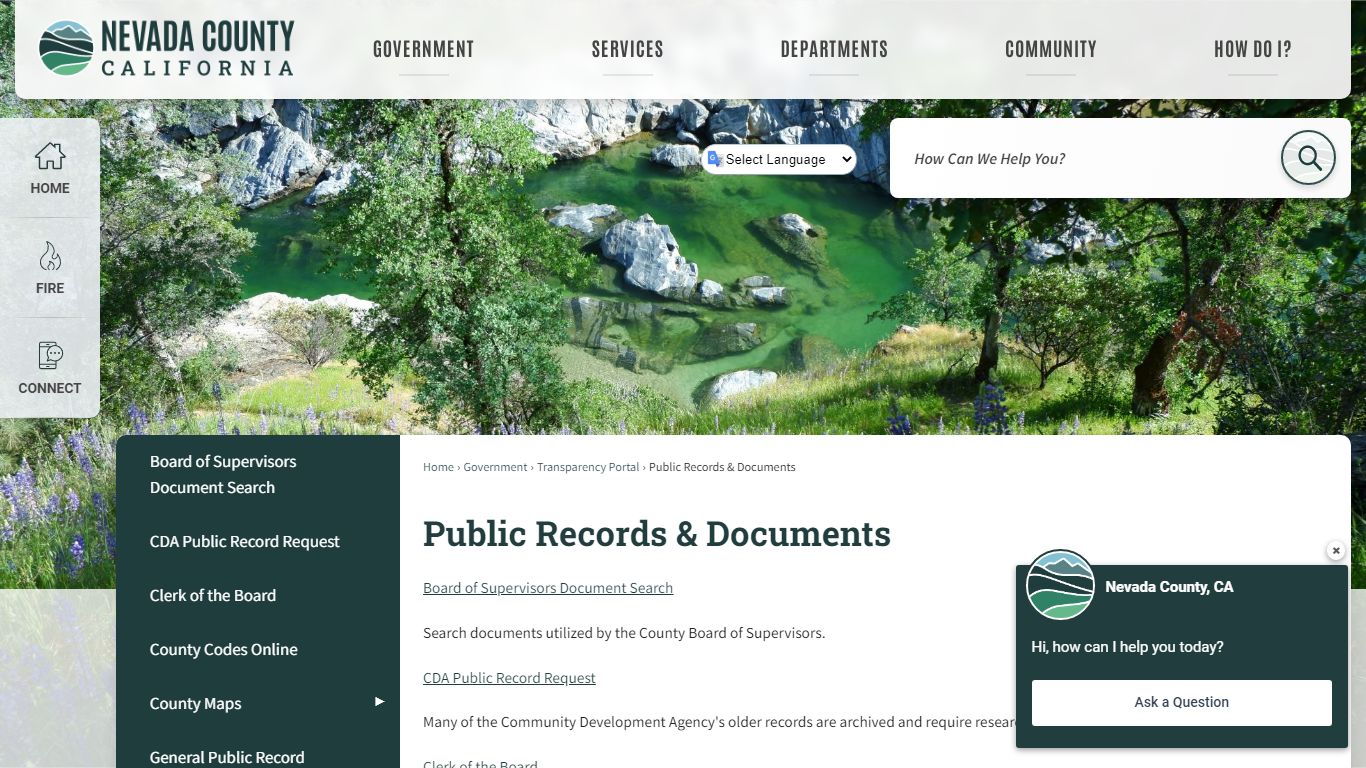 Public Records & Documents | Nevada County, CA